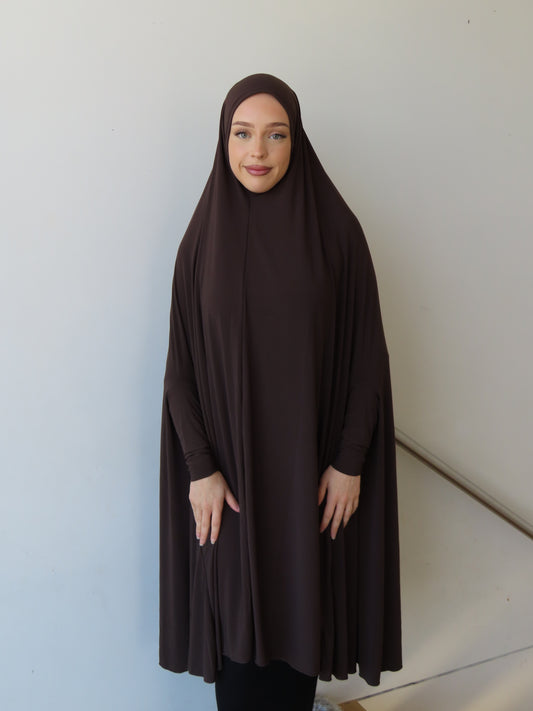 Sleeved Jilbab - Cocoa