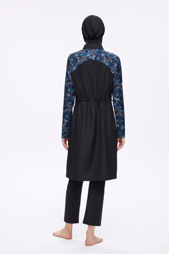 Blue Floral Swim Set