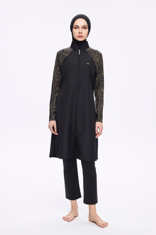 Gold Floral Swim Set