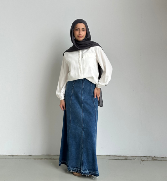 A-line Denim Skirt