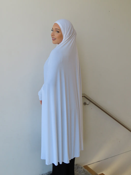 Sleeved Jilbab - White