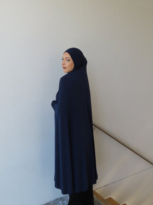 Sleeved Jilbab - Navy