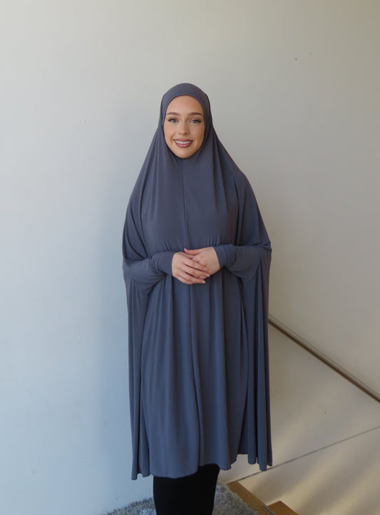 Sleeved Jilbab - Charcoal