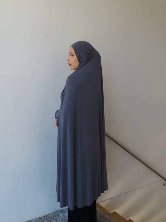 Sleeved Jilbab - Charcoal
