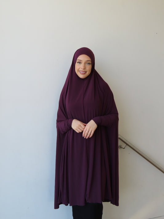 Sleeved Jilbab - Plum