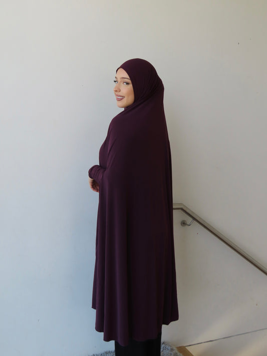Sleeved Jilbab - Plum