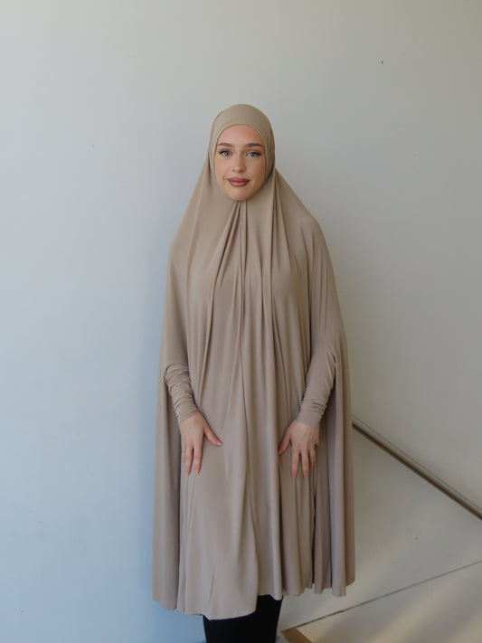 Sleeved Jilbab - Beige