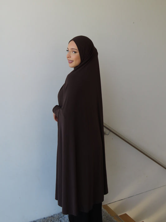 Sleeved Jilbab - Cocoa
