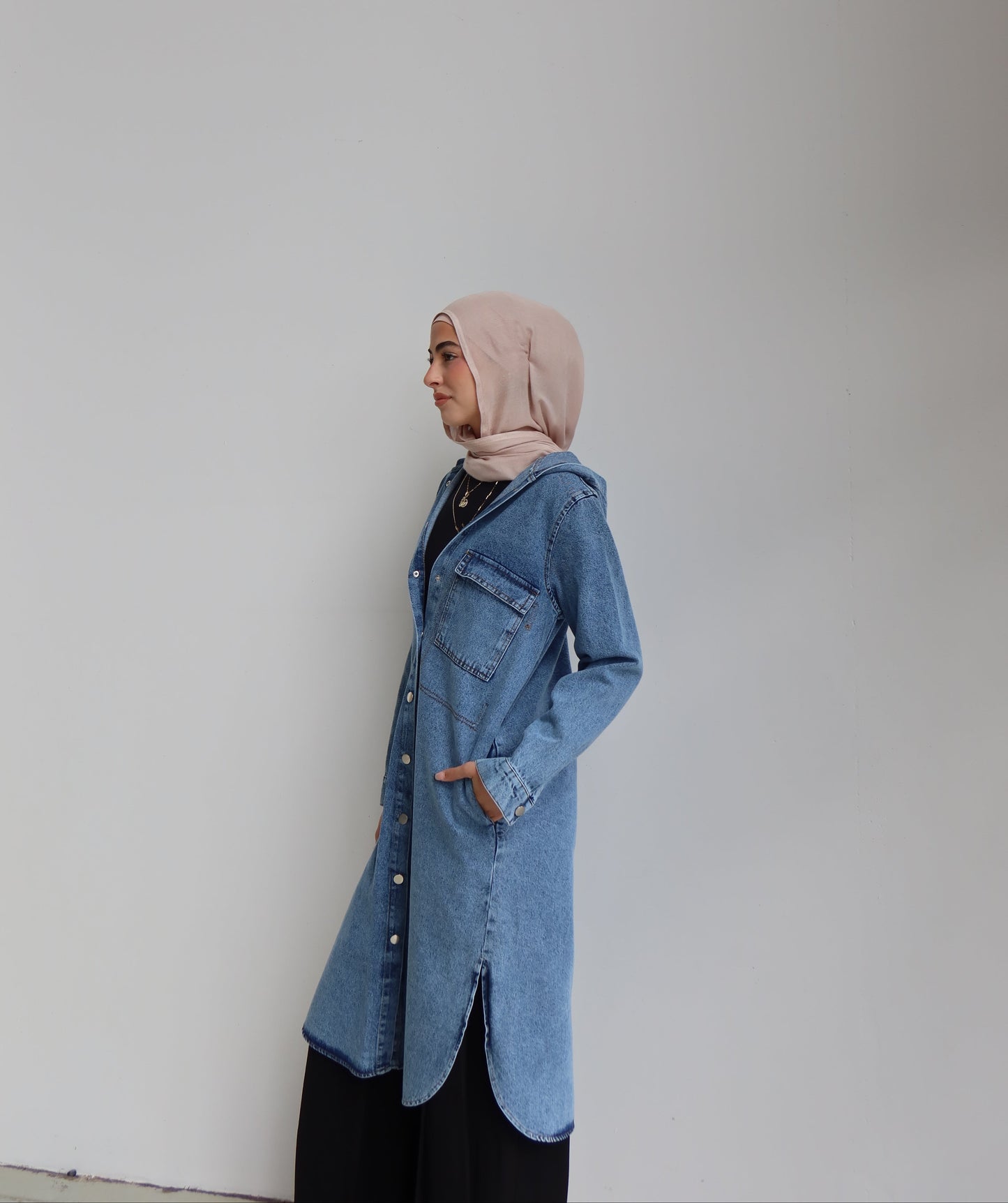 Denim Hooded Jacket