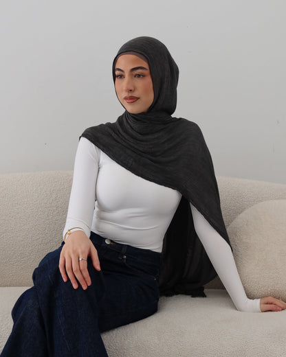 Crinkle Rayon - Charcoal