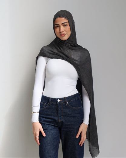 Crinkle Rayon - Charcoal