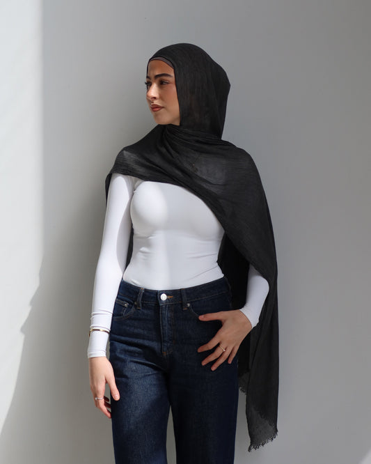 Crinkle Rayon - Charcoal