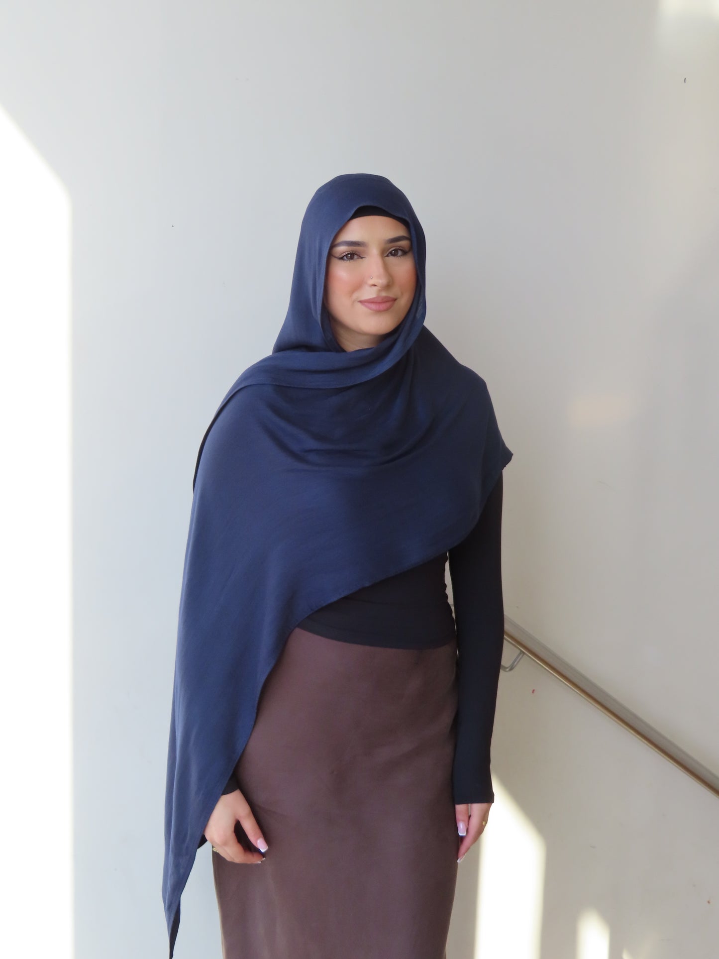 Cotton Shawl - Navy