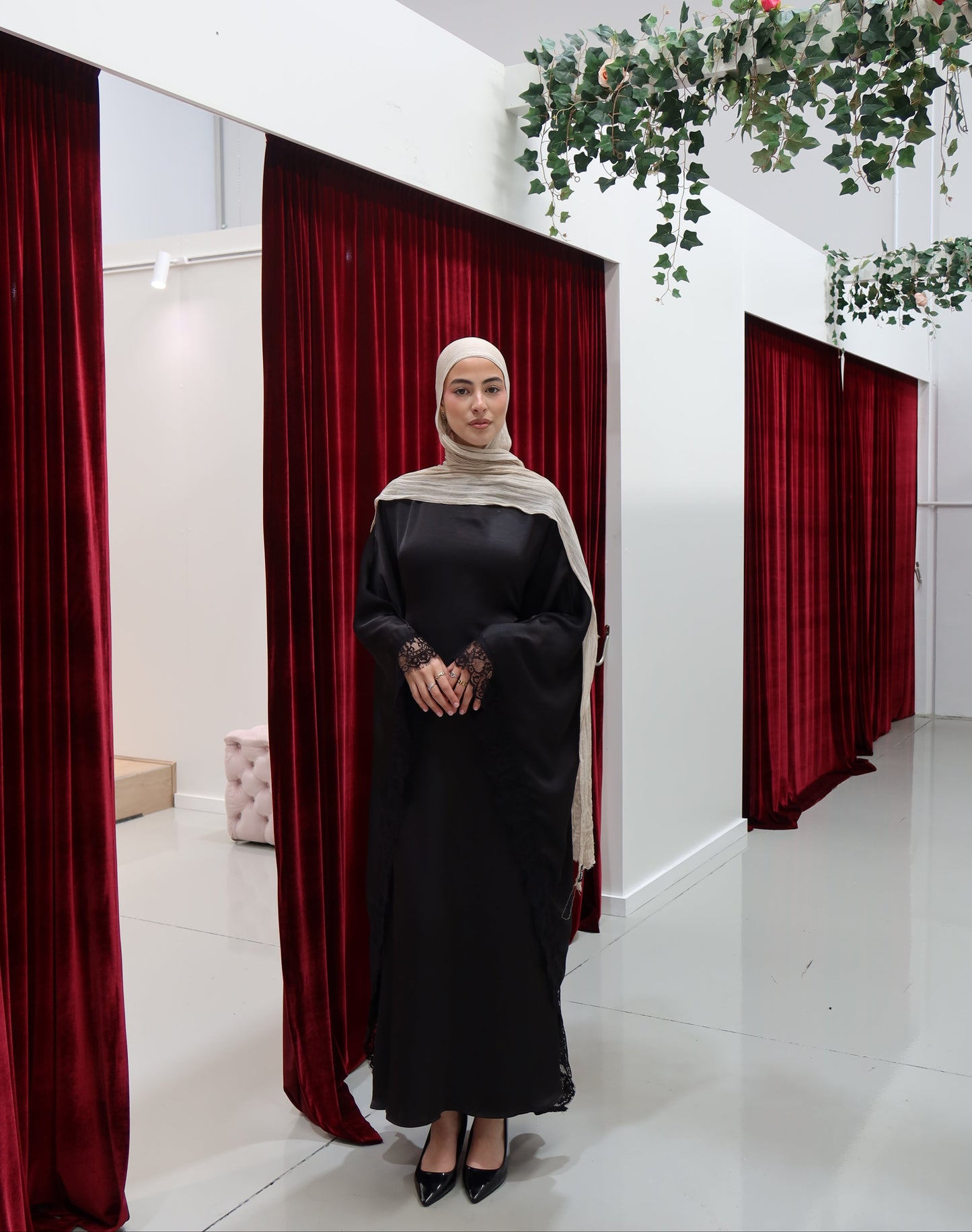 Lace Butterfly Abaya