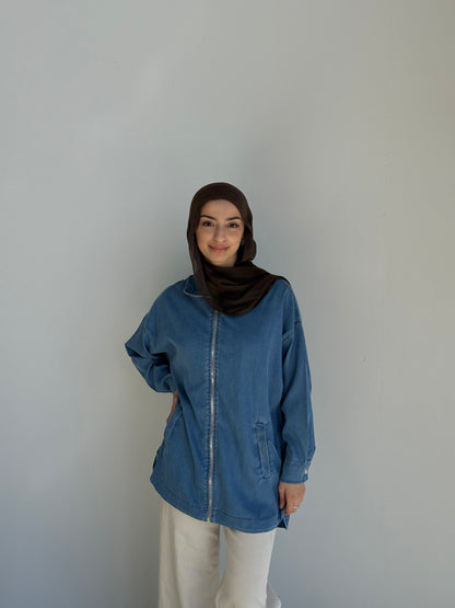Denim Zip Up