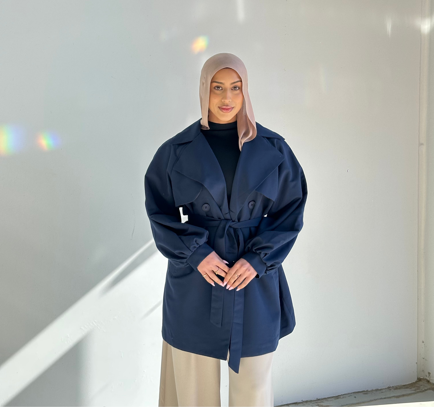 Alexa Cropped Trench