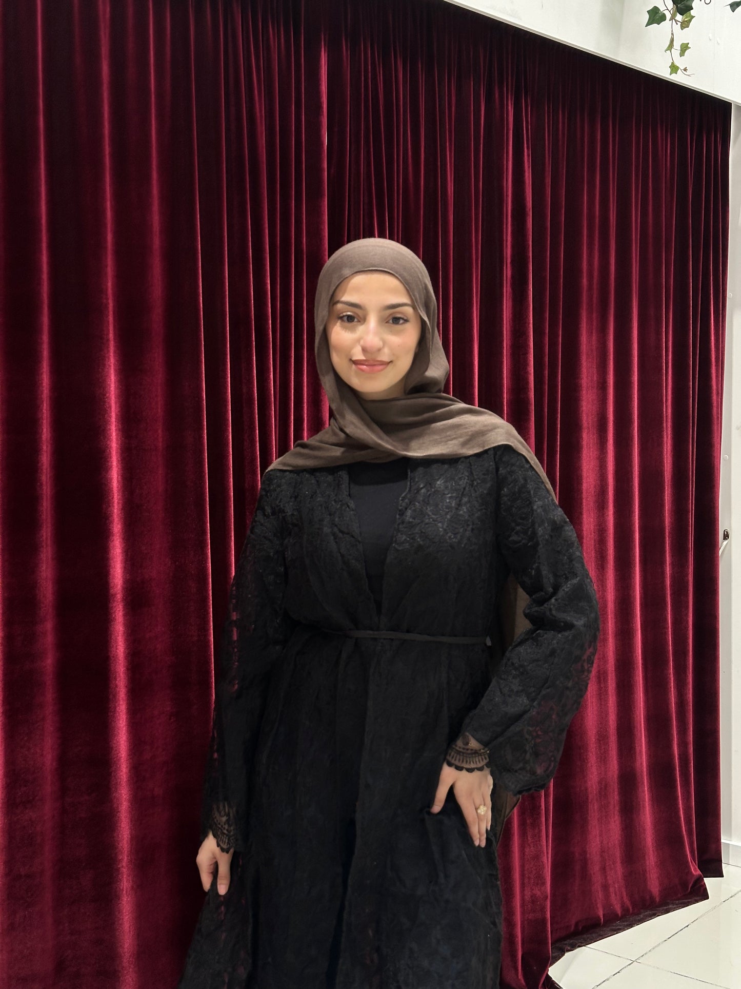 Lace Open Abaya