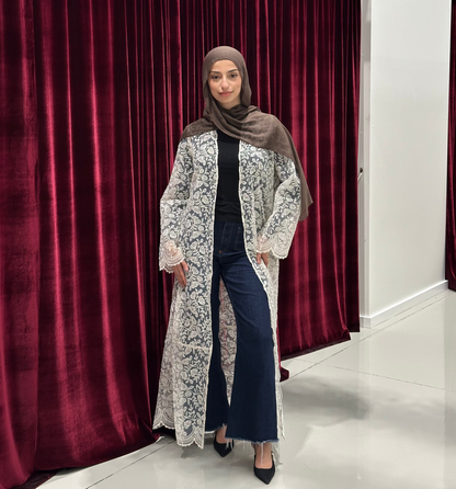 Lace Open Abaya