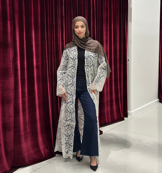 Lace Open Abaya